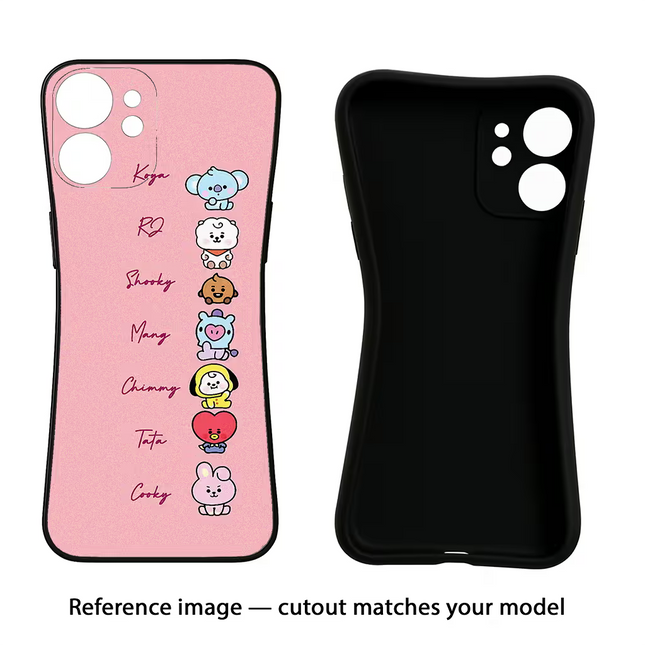 BTS names iPhone 16e Black Soft Case Back Cover by Casekaro