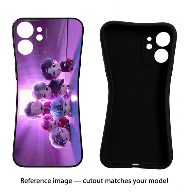 BTS Chibi Moto Edge 40 Neo Black Soft Case Back Cover by Casekaro