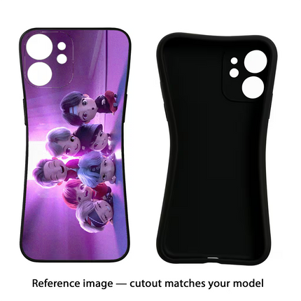 BTS Chibi Vivo Y16 Black Soft Case Back Cover by Casekaro