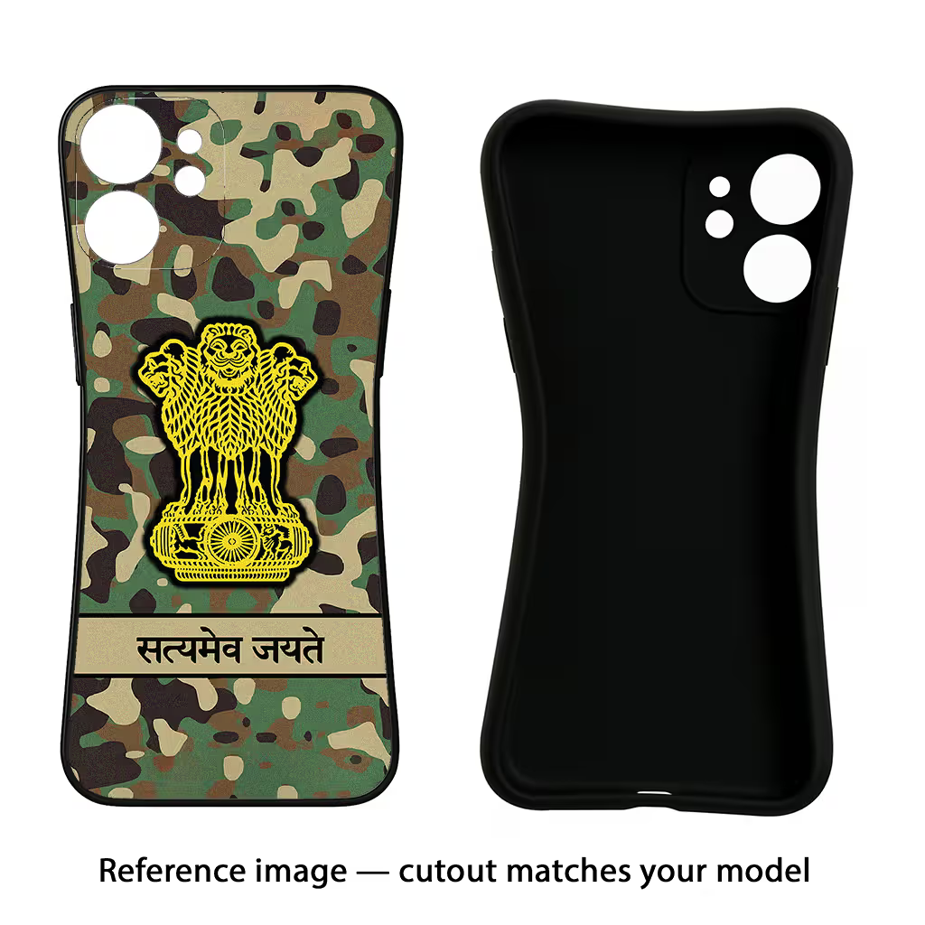 Satyamev Jayate Army Vivo V25 5G Black Soft Case Back Cover by Casekaro