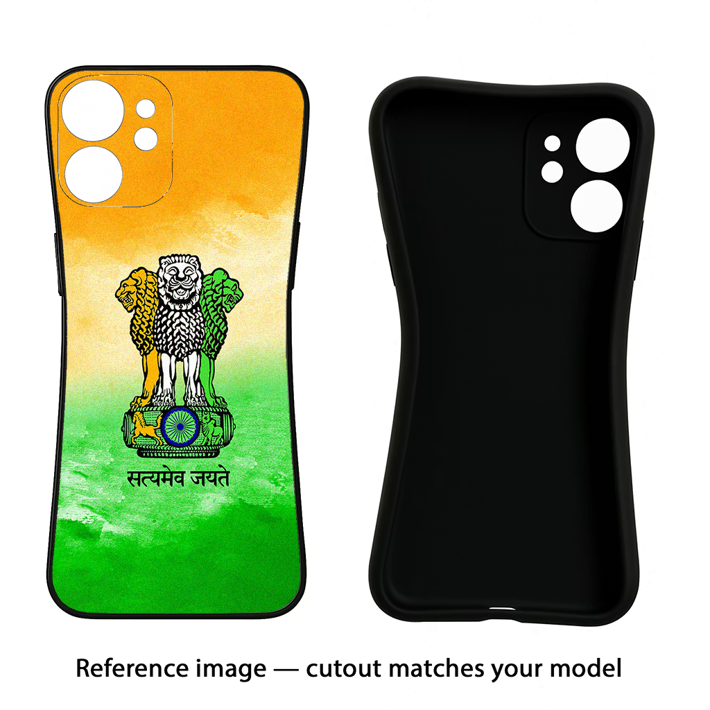Satyamev Jayate Flag iPhone 14 Black Soft Case Back Cover by Casekaro