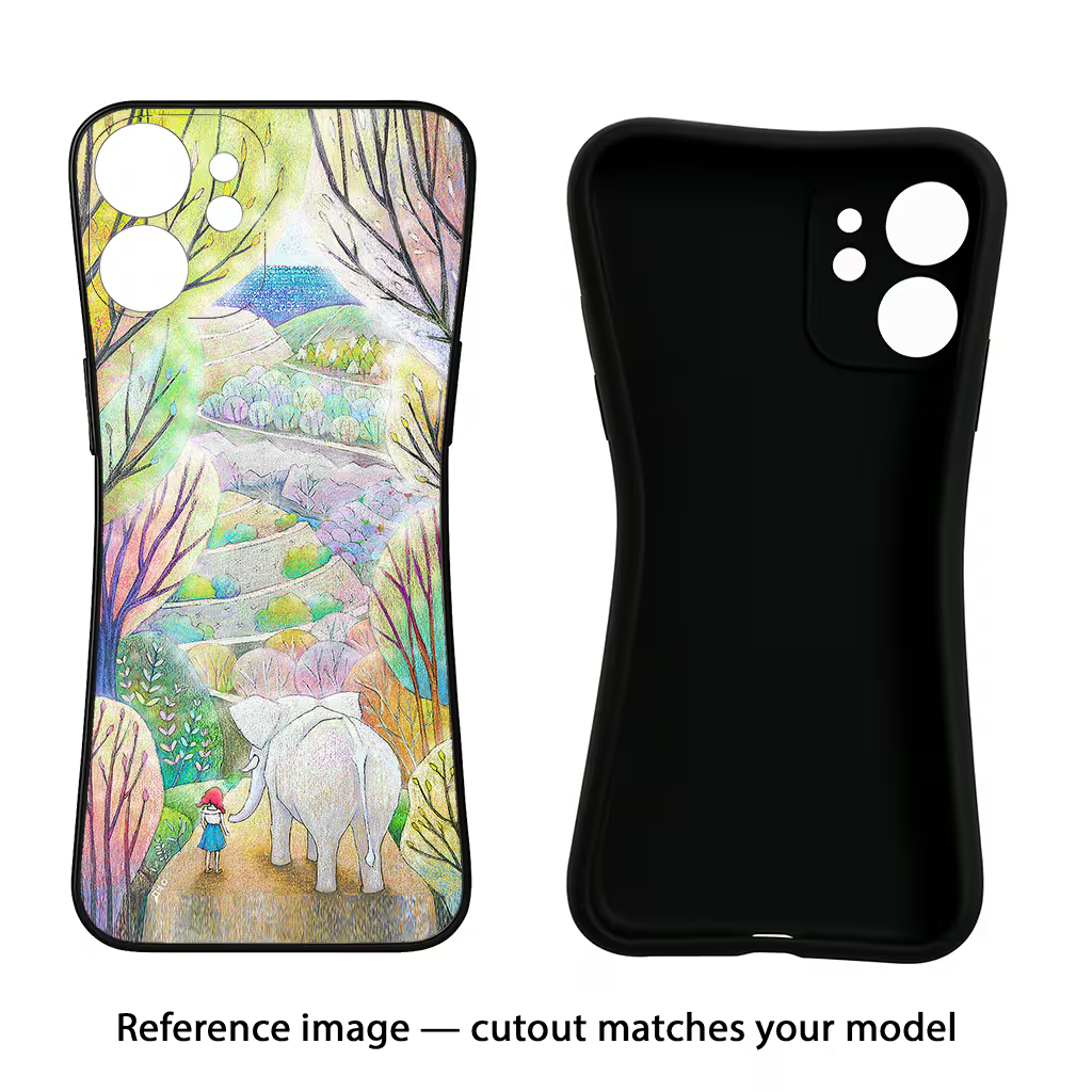 Nature Painting iPhone 15 Plus Black Soft Case Back Cover by Casekaro