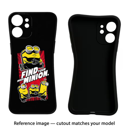 Find your inner Minion iPhone 16e Black Soft Case Back Cover by Casekaro