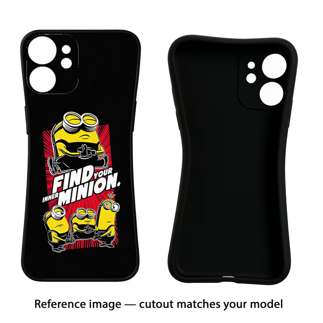 Find your inner Minion iPhone 16e Black Soft Case Back Cover by Casekaro