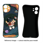 Cartoon Astronaut Redmi K50i Black Soft Case Back Cover by Casekaro