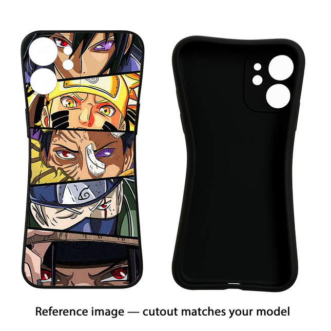 Naruto Character iPhone 12 Black Soft Case Back Cover by Casekaro