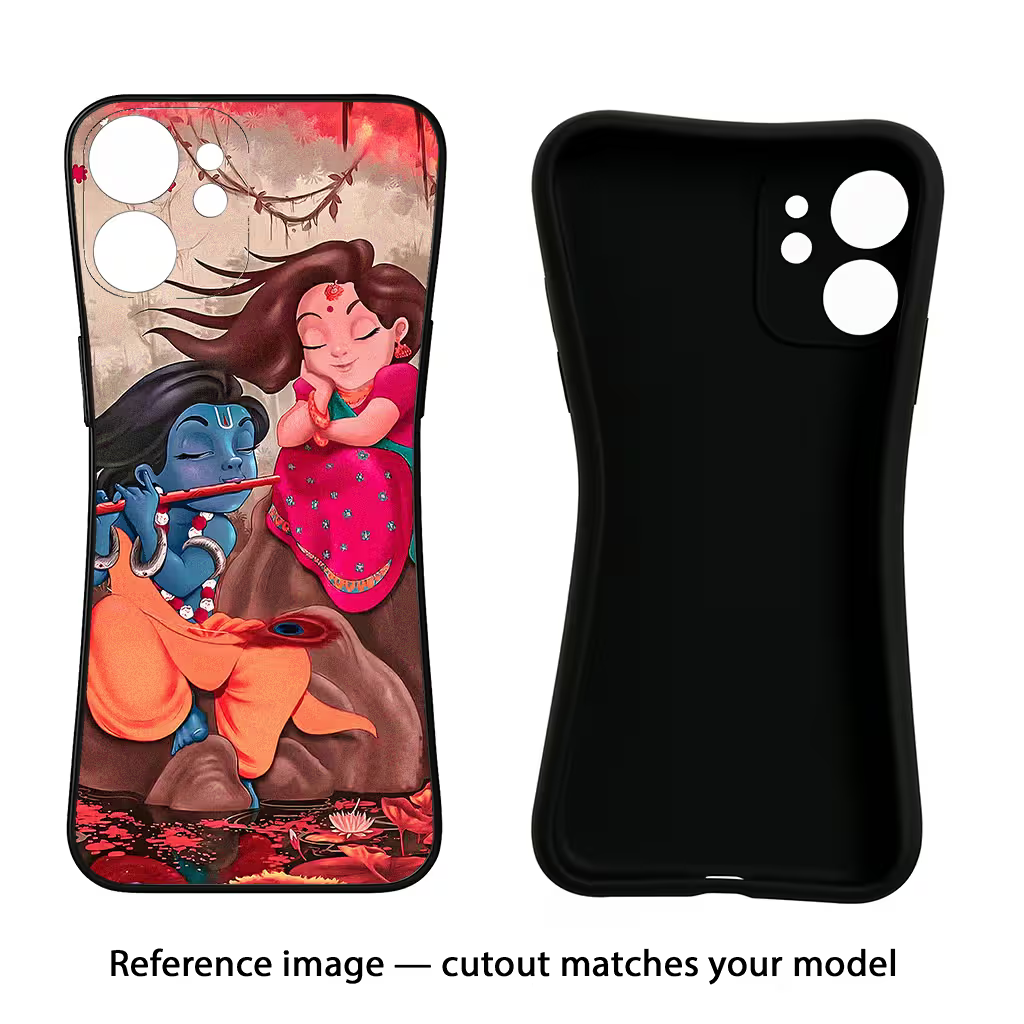 Radhe Krishna Samsung A73 5G Black Soft Case Back Cover by Casekaro
