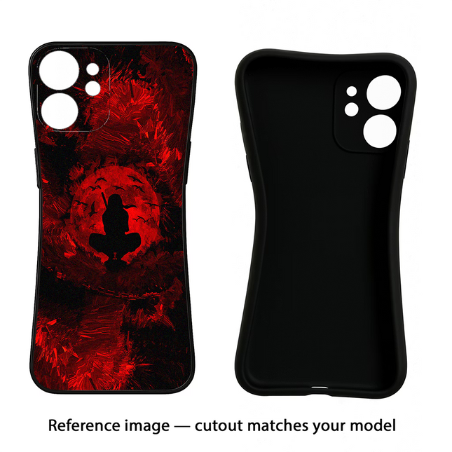 Itachi Uchiha iPhone 15 Plus Black Soft Case Back Cover by Casekaro