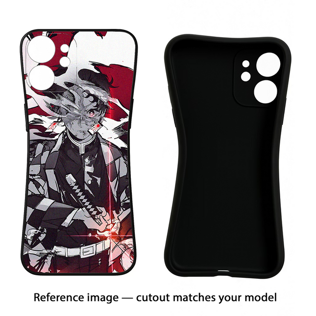 Demon Slayer iPhone 14 Black Soft Case Back Cover by Casekaro