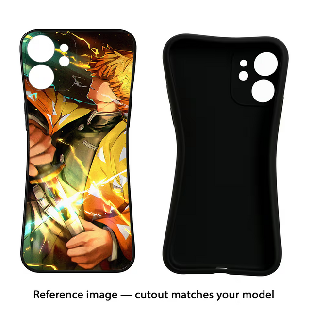 Demon Slayer iPhone 16e Black Soft Case Back Cover by Casekaro