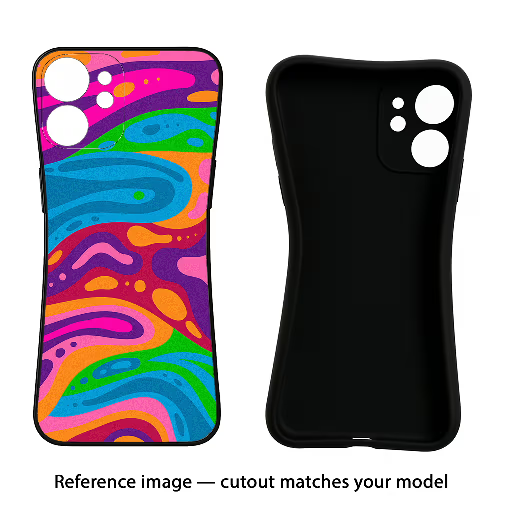 Trippy Pattern iPhone 13 Mini Black Soft Case Back Cover by Casekaro
