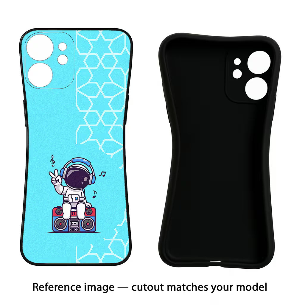 Cute Astronaut Chilling Poco X6 Pro Black Soft Case Back Cover by Casekaro