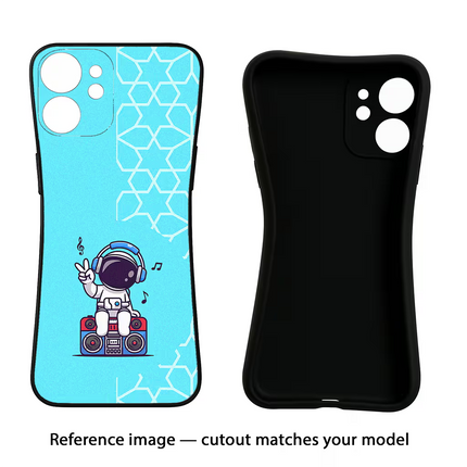 Cute Astronaut Chilling iPhone 16e Black Soft Case Back Cover by Casekaro