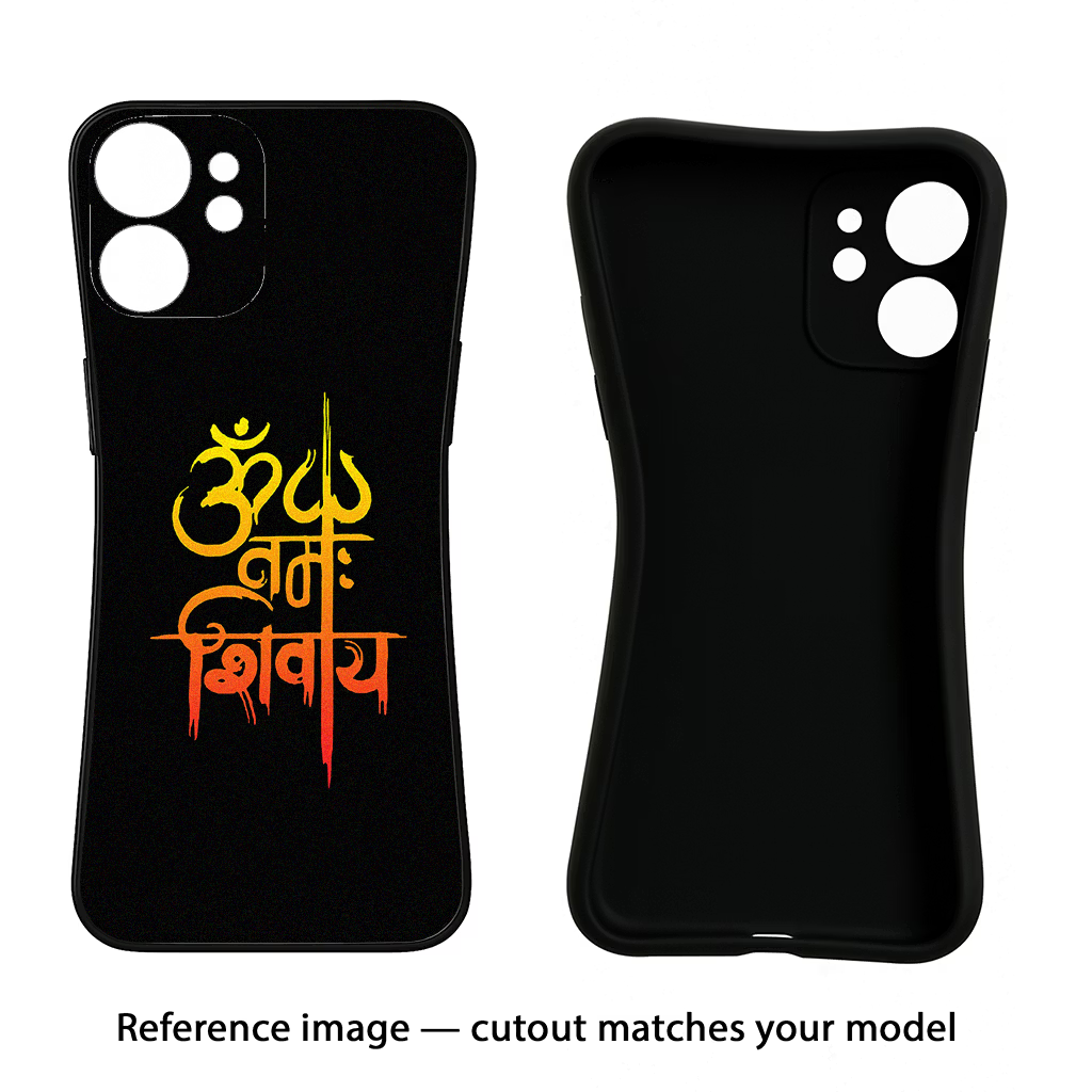 Om Namah Shivay iPhone 15 Black Soft Case Back Cover by Casekaro