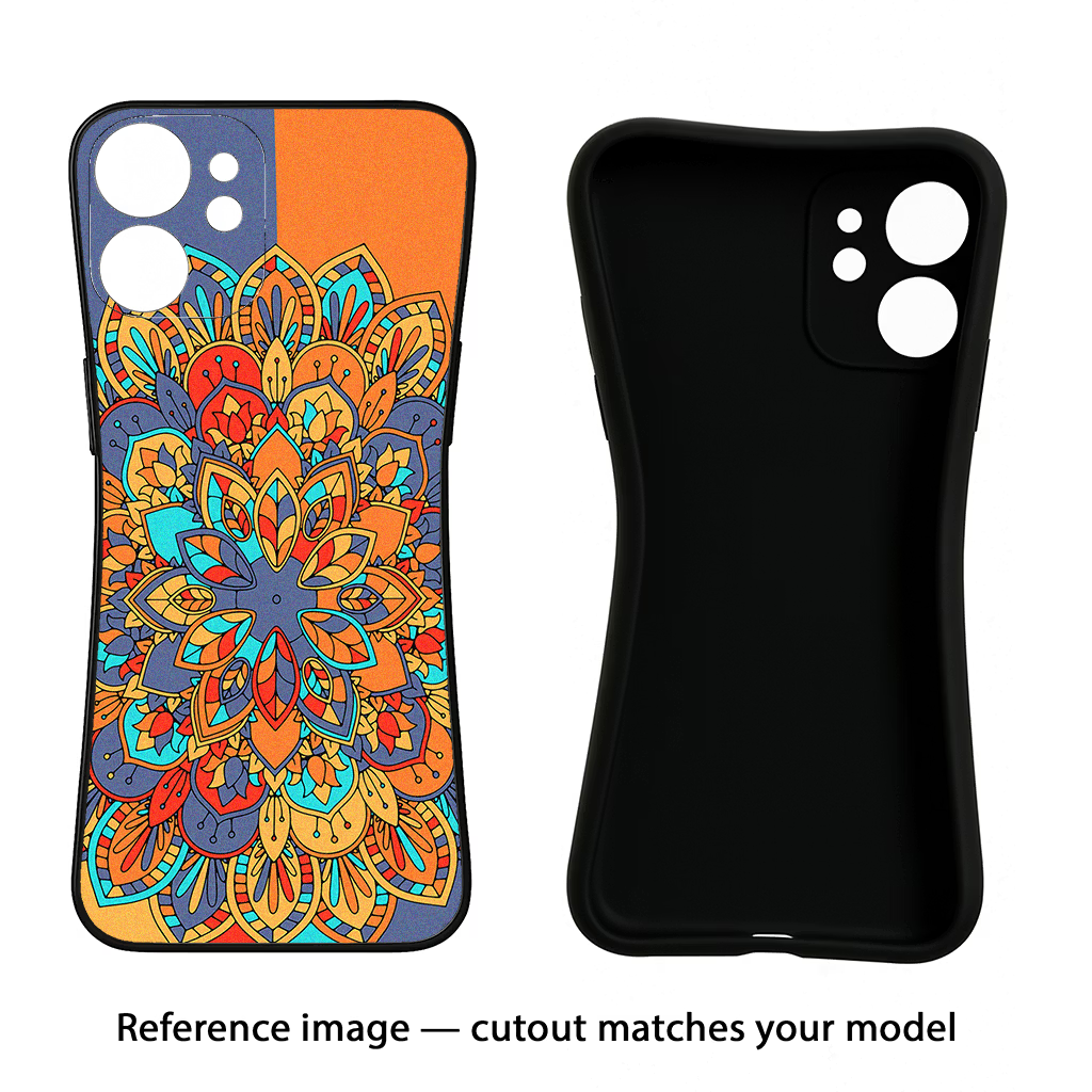 Color Mandala iPhone 13 Pro Black Soft Case Back Cover by Casekaro