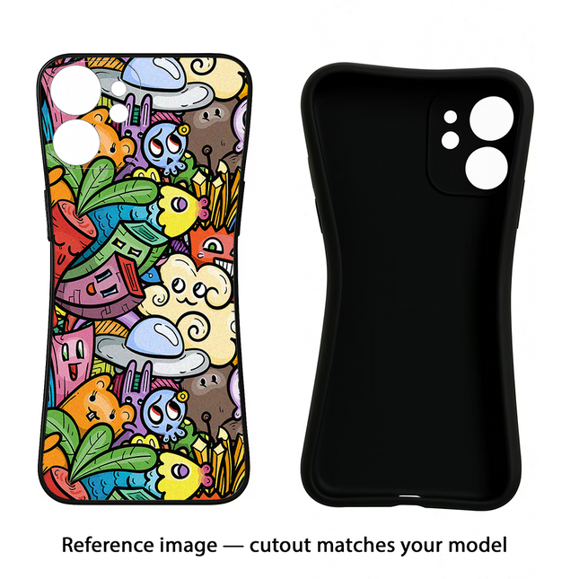 Veggie Doodle Nothing Phone 3A Black Soft Case Back Cover by Casekaro