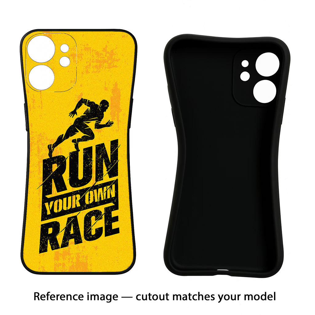 Run Your Own Race iPhone 14 Plus Black Soft Case Back Cover by Casekaro