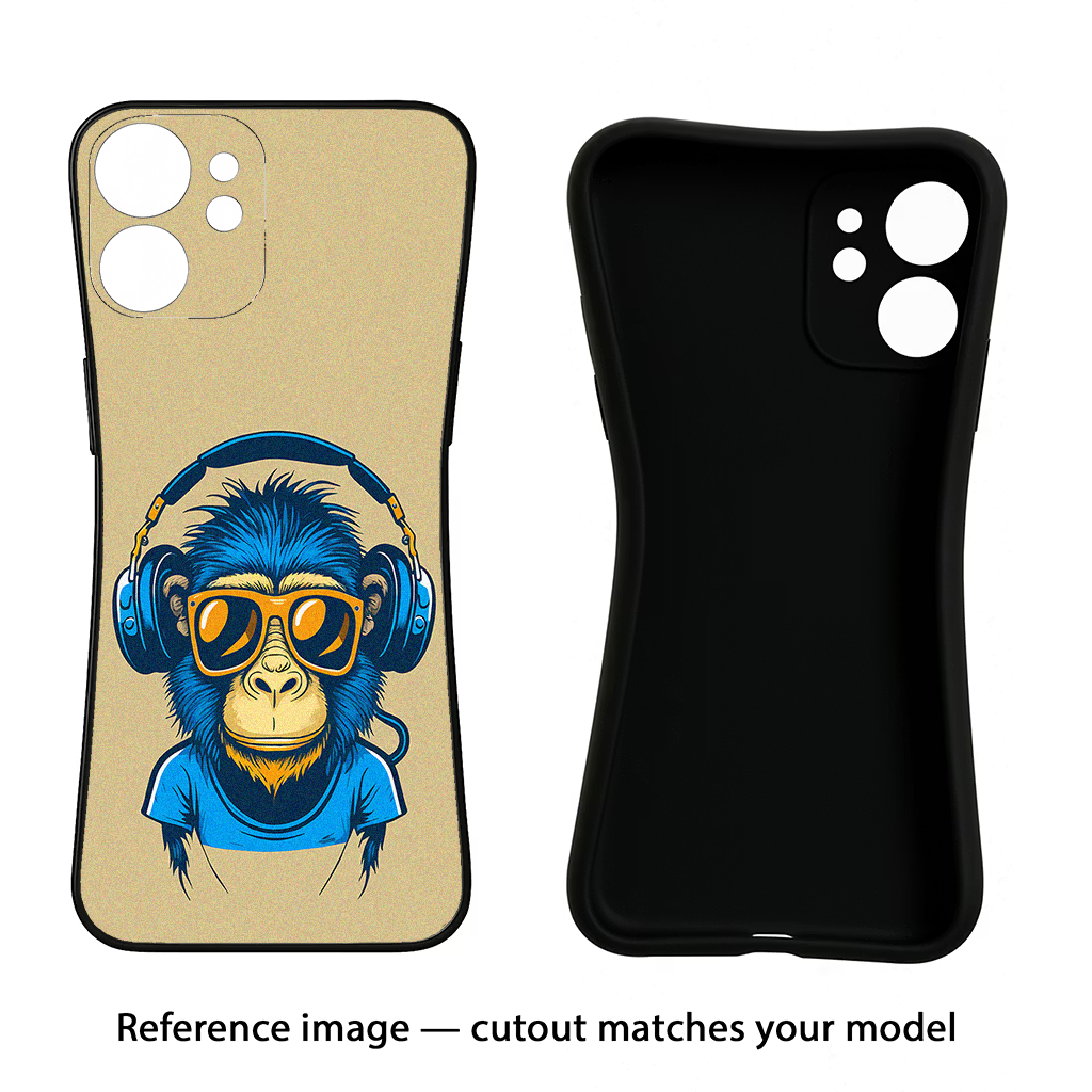 Monkey Headphone Moto Edge 50 Fusion Black Soft Case Back Cover by Casekaro