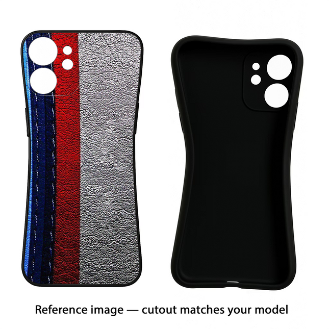 BMW Stripes iPhone 15 Black Soft Case Back Cover by Casekaro