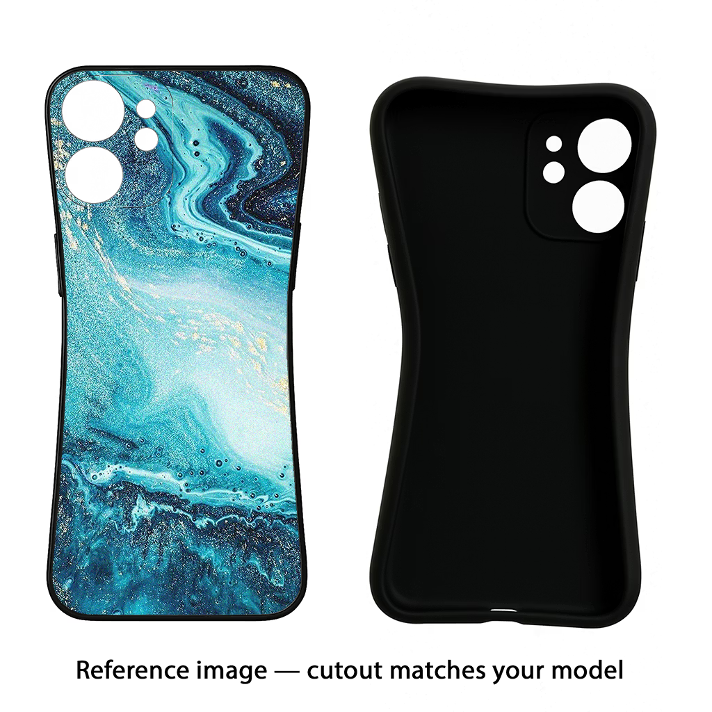 Blue Glitter Marble Vivo Y39 5G Black Soft Case Back Cover by Casekaro