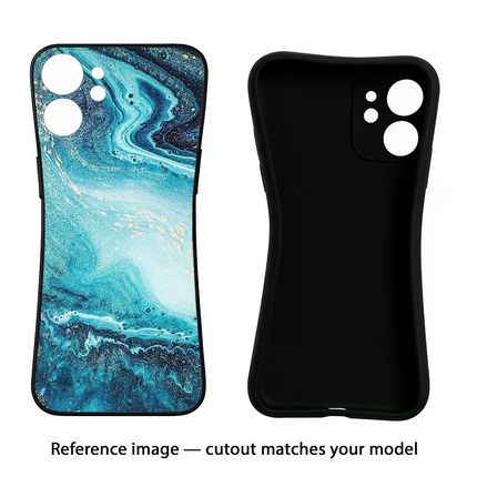 Blue Glitter Marble Vivo Y16 Black Soft Case Back Cover by Casekaro