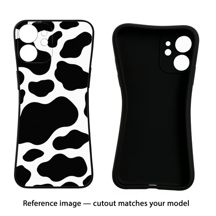 Cow Spots Oppo Reno12 5G Black Soft Case Back Cover by Casekaro