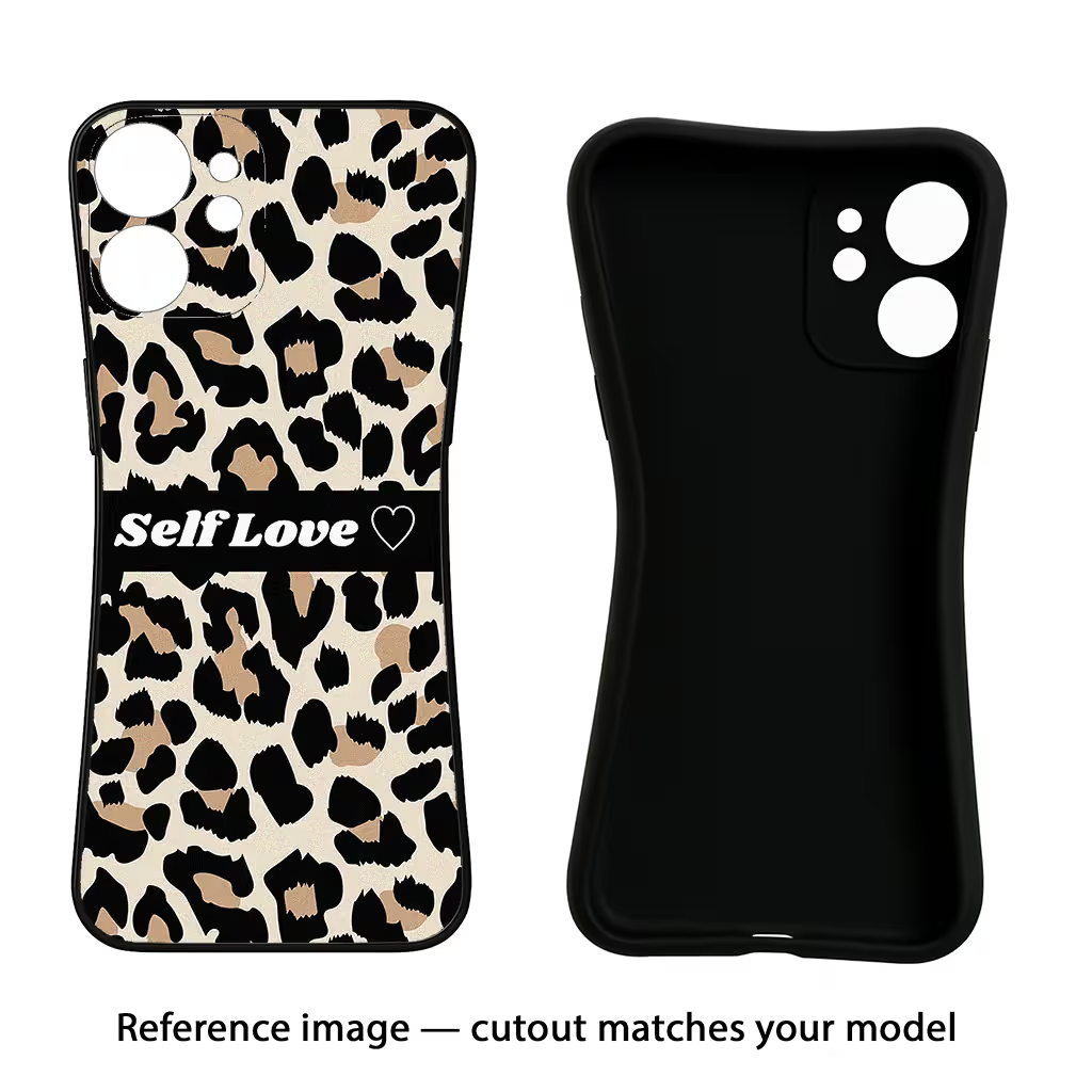 Leopard Print Self Love Mi 11 Lite Black Soft Case Back Cover by Casekaro