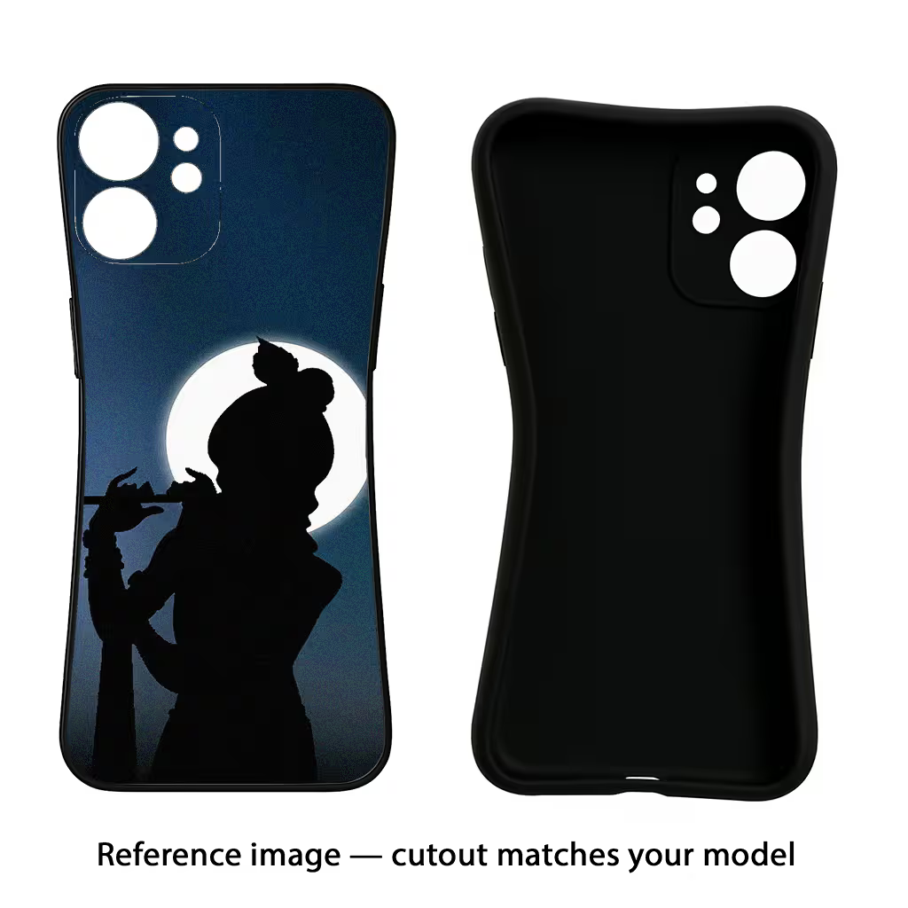 Shri Krishna Silhouette Vivo X100 Pro Black Soft Case Back Cover by Casekaro