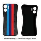 BMW Stripes Pattern iPhone 14 Plus Black Soft Case Back Cover by Casekaro