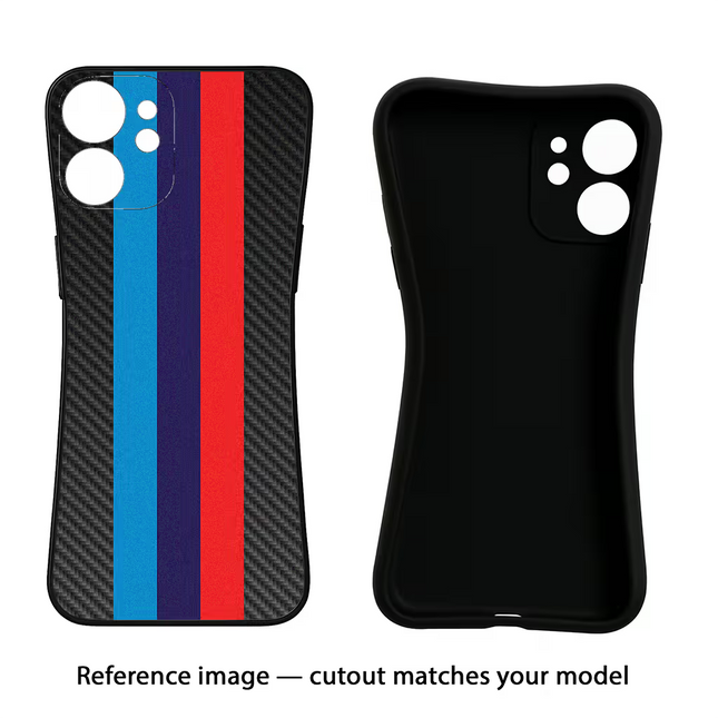 BMW Stripes Pattern iPhone 16e Black Soft Case Back Cover by Casekaro