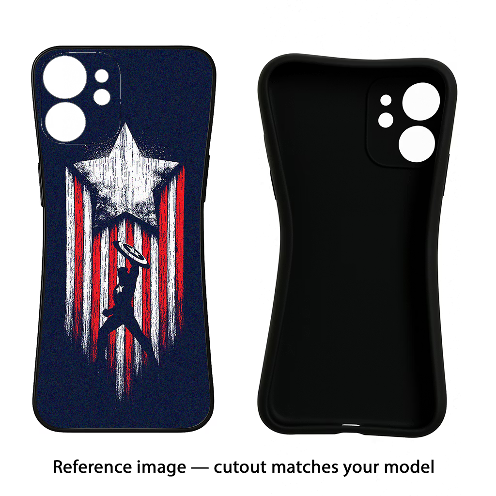 Captain America Marvel Art iPhone 16 Pro Max Black Soft Case Back Cover by Casekaro