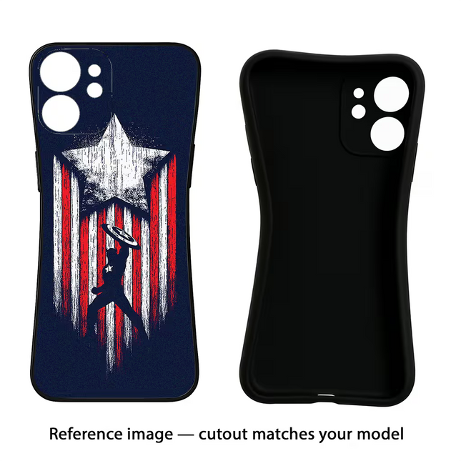 Captain America Marvel Art iPhone 16e Black Soft Case Back Cover by Casekaro