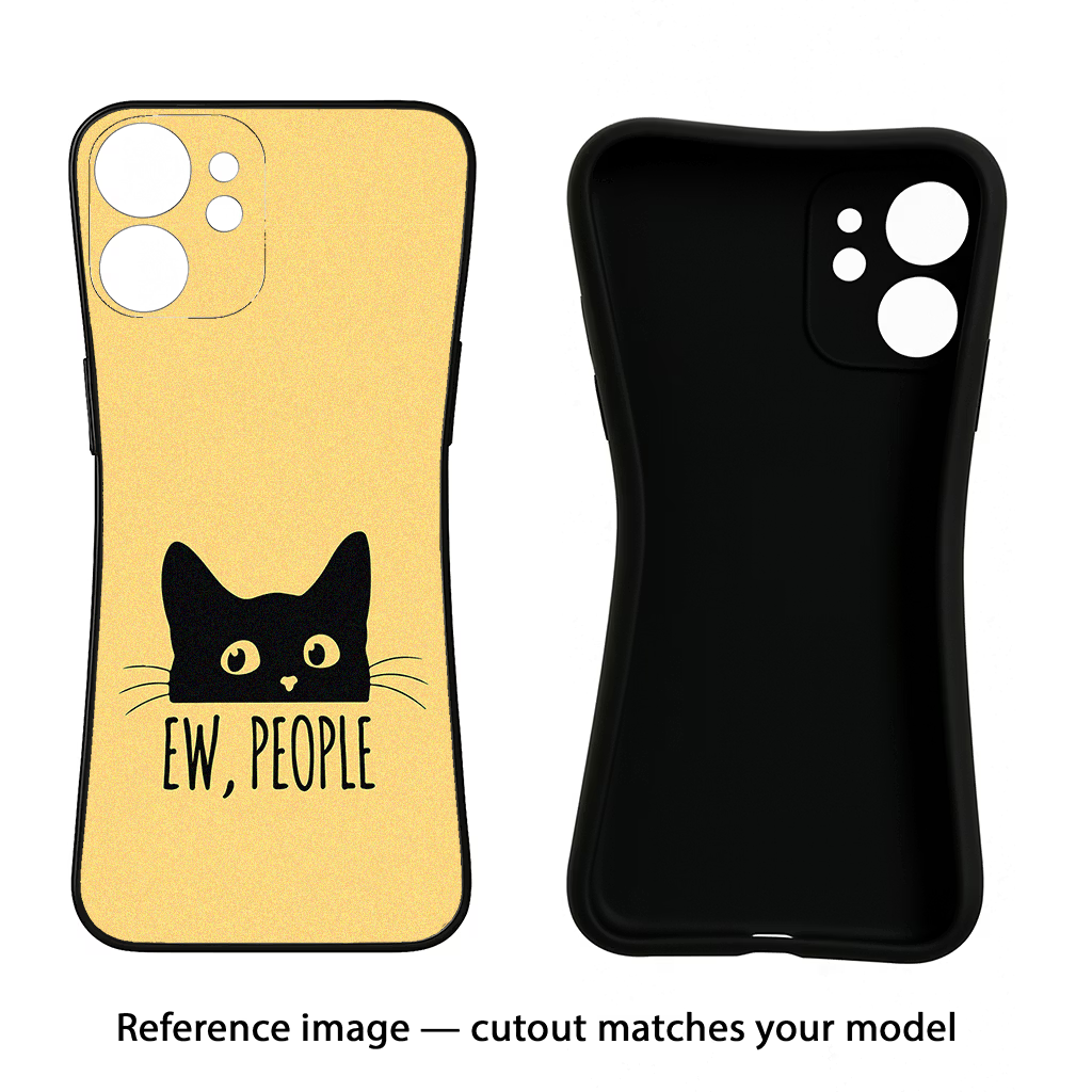 Ew People Catitude Vivo Y400 5G Black Soft Case Back Cover by Casekaro