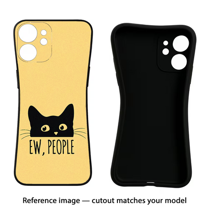 Ew People Catitude Oppo Reno12 5G Black Soft Case Back Cover by Casekaro