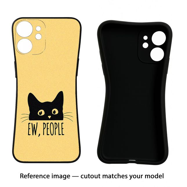 Ew People Catitude iPhone 16 Black Soft Case Back Cover by Casekaro