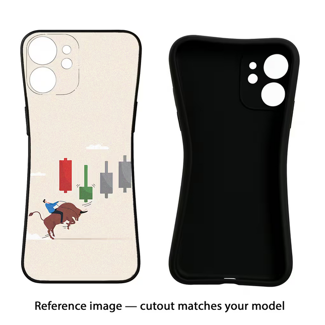 Bull Trading Momentum iPhone 16e Black Soft Case Back Cover by Casekaro