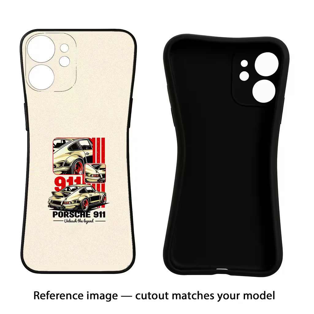 Classic Porsche 911 iPhone 17 Pro Max Black Soft Case Back Cover by Casekaro
