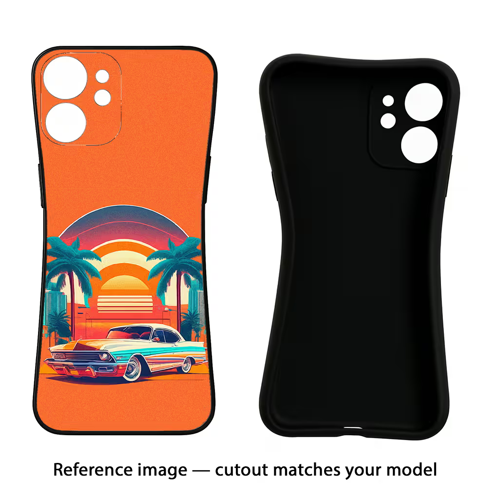 Palm Drive 80s Vivo V23 Pro 5G Black Soft Case Back Cover by Casekaro