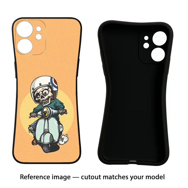 Undead Biker iPhone 16e Black Soft Case Back Cover by Casekaro