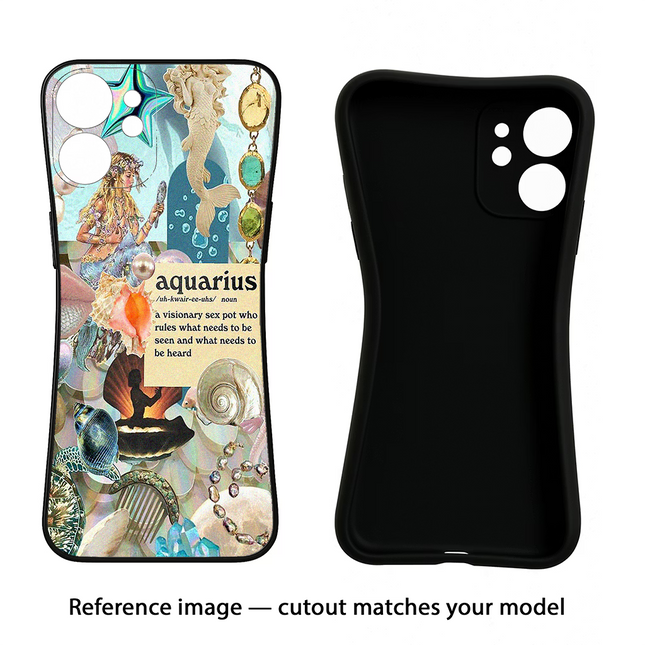 Aquarius Zodiac iPhone 16e Black Soft Case Back Cover by Casekaro