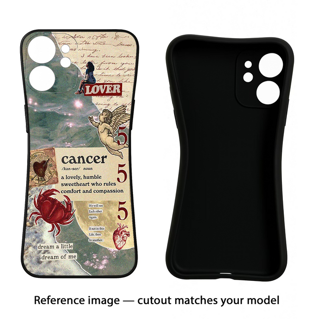 Cancer Zodiac iPhone 16e Black Soft Case Back Cover by Casekaro