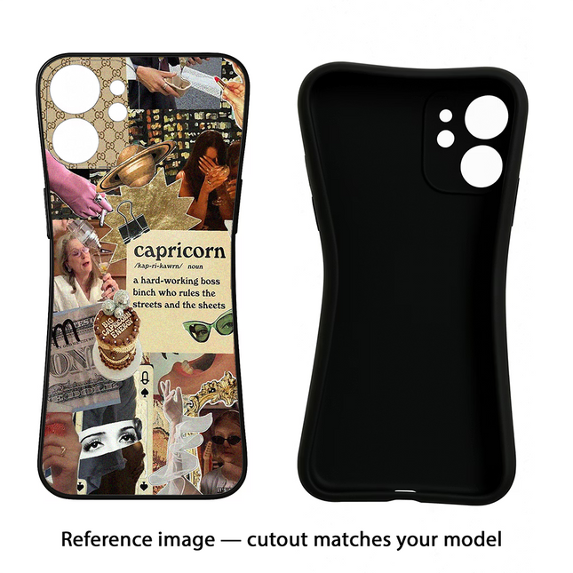 Capricorn Zodiac iPhone 12 Black Soft Case Back Cover by Casekaro
