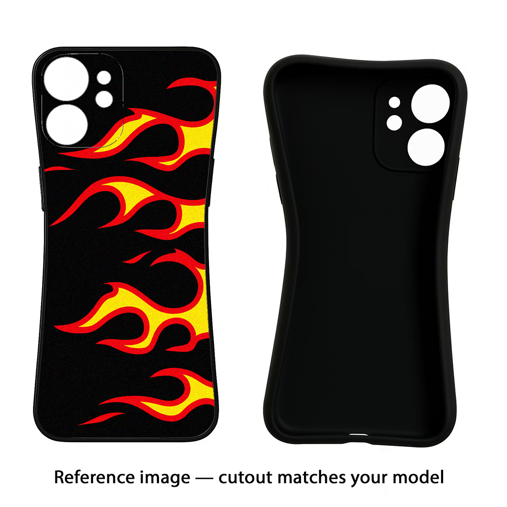 Side Sweep Flames Samsung M32 Black Soft Case Back Cover by Casekaro