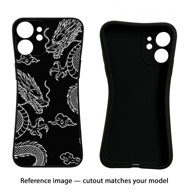 Twin Dragons iPhone 16e Black Soft Case Back Cover by Casekaro