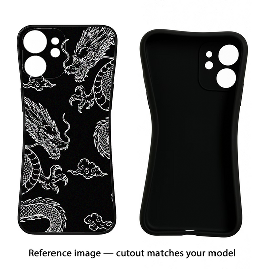 Twin Dragons Poco M7 5G Black Soft Case Back Cover by Casekaro