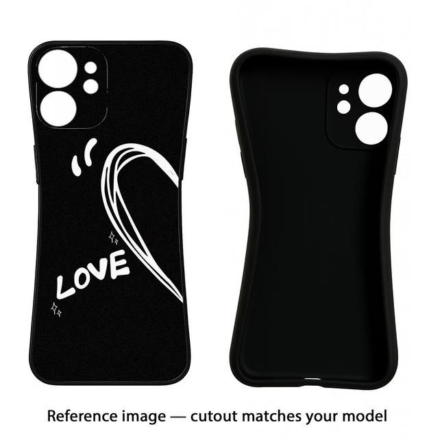 Love Line iPhone 16e Black Soft Case Back Cover by Casekaro