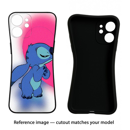 Stitch Hug Realme 5/5i/5s Black Soft Case Back Cover by Casekaro