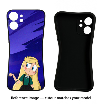 Star Glow Oppo Reno12 5G Black Soft Case Back Cover by Casekaro