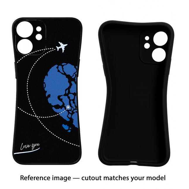 Love Orbit iPhone 16e Black Soft Case Back Cover by Casekaro