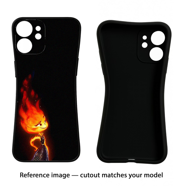 Ember Flame Vivo Y16 Black Soft Case Back Cover by Casekaro